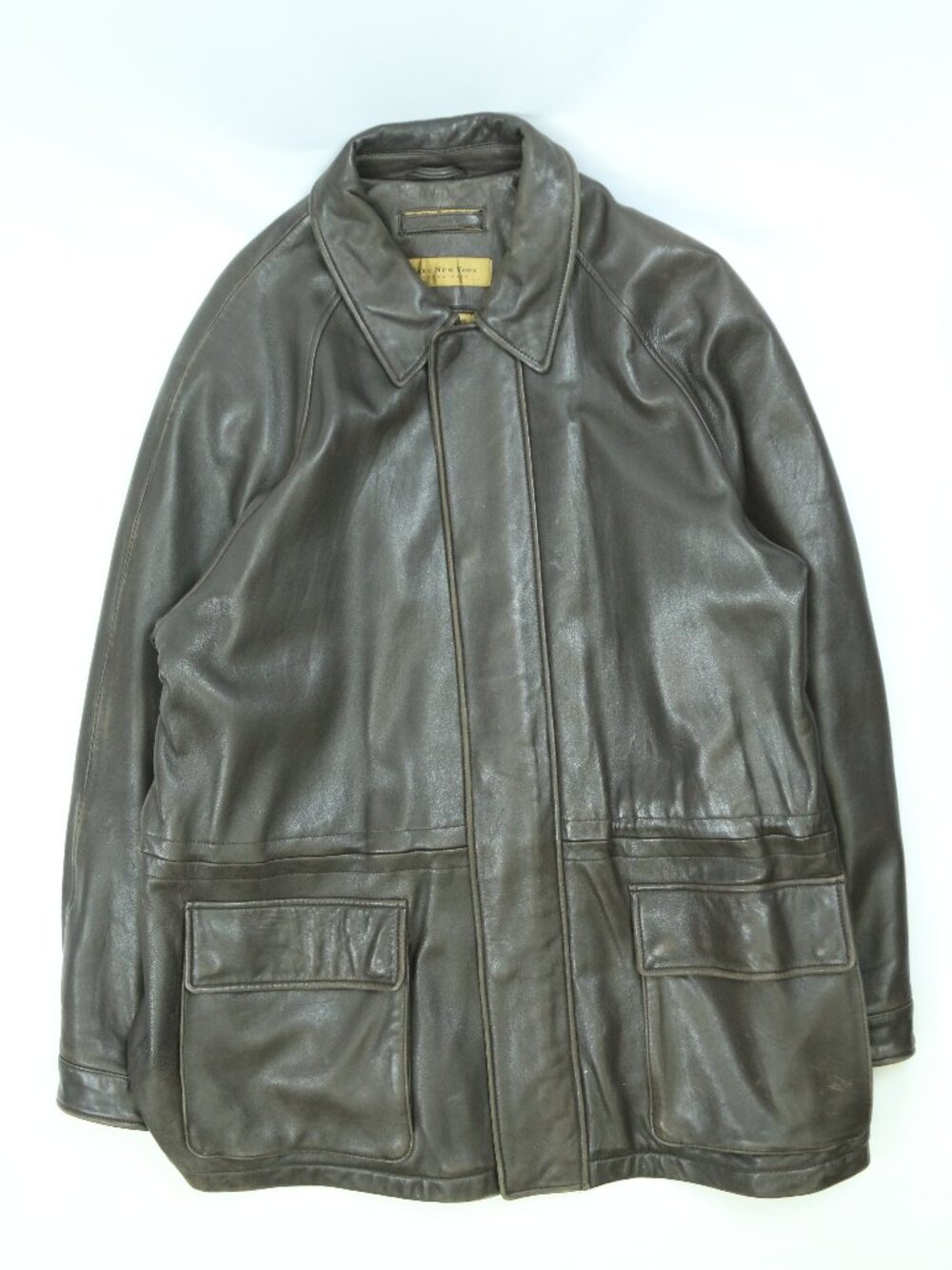 Men's Brown Marc New York Leather Jacket Size XL